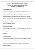 WGU C182 &ndash; INTRODUCTION TO INFORMATION TECHNOLOGY&NewLine;FINAL EXAM QUESTIONS&comma; ANSWERS & HIGH-YIELD NOTES&NewLine;2026&sol;2027 LATEST UPDATED EDITION