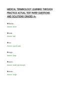 MEDICAL TERMINOLOGY LEARNING THROUGH PRACTICE ACTUAL TEST PAPER QUESTIONS AND SOLUTIONS GRADED A&period;pdf&NewLine;&NewLine;