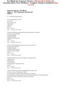 Test Bank for Corporate Finance&comma; 6th Canadian Edition by Jonathan Berk & Peter DeMarzo &vert; Complete Chapters 1&ndash;31