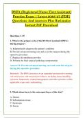 RNFA &lpar;Registered Nurse First Assistant&rpar; &NewLine;Practice Exam &vert; Latest 2026&sol;27 &lpar;PDF&rpar;  &NewLine;Questions And Answers Plus Rationales &NewLine;Instant Pdf Download 