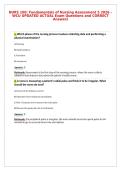 NURS 100&colon; Fundamentals of Nursing Assessment 5 2026 &ndash;&NewLine;WCU UPDATED ACTUAL Exam Questions and CORRECT&NewLine;Answers