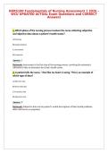 NURS100 Fundamentals of Nursing Assessment 1 2026 &ndash;&NewLine;WCU UPDATED ACTUAL Exam Questions and CORRECT&NewLine;Answers
