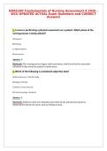 NURS100 Fundamentals of Nursing Assessment 4 2026 &ndash;&NewLine;WCU UPDATED ACTUAL Exam Questions and CORRECT&NewLine;Answers