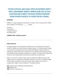 ETH&sol;321T&semi;ETHICAL AND LEGAL TOPICS IN BUSINESS-WEEK 5 APPLY ASSIGNMENT NEWEST VERSION ACTUAL QUESTION AND CORRECT DETAILED VERIFIED ANSWERS FROM VERIFIED SOURCES BY EXPERT RATED A GRADE&period;2026&sol;2027 FREQUENTLY TESTED Q&A FROM PAST PAPERS &ndash; MOST EXPECTED QUEST