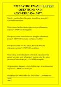 N212 PATHO EXAM 1 &NewLine;QUESTIONS AND &NewLine;ANSWERS 2026 - 2027