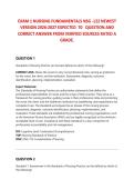 EXAM 1 NURSING FUNDAMENTALS NSG -122 NEWEST&NewLine;VERSION EXPECTED 70 QUESTION AND&NewLine;CORRECT ANSWER FROM VERIFIED SOURCES RATED A&NewLine;GRADE&period;2026&sol;2027 FREQUENTLY TESTED Q&A FROM PAST PAPERS &ndash; MOST EXPECTED QUESTIONS FOR THE EXAM &ndash; MUST KNOW BEFORE THE EXAM&period;&NewLine;