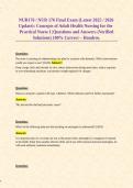 NUR 176 Final Exam &lpar;Latest 2025-2026 Update&rpar; Concepts of Adult Health Nursing for the Practical Nurse I Questions and Answers