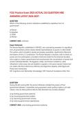 FCLE Practice Exam 2023 ACTUAL 210 QUESTION AND&NewLine;ANSWERS LATEST &period;2026&sol;2027 FREQUENTLY TESTED Q&A FROM PAST PAPERS &ndash; MOST EXPECTED QUESTIONS FOR THE EXAM &ndash; MUST KNOW BEFORE THE EXAM&period;&NewLine;