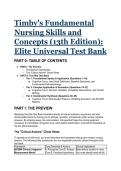 2026&sol;2027 Timby's Fundamental Nursing Skills and Concepts &lpar;13th Ed&period;&rpar; Elite Test Bank &vert; NCLEX & NCJMM-Focused Scenarios with Rationales