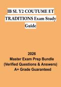 IB SL Y2 Coutume et Traditions Exam Study Guide PDF &vert; IB French SL Customs&comma; Traditions & Cultural Review 2026