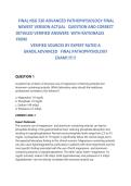 FINAL NSG 530 ADVANCED PATHOPHYSIOLOGY FINAL&NewLine;NEWEST VERSION ACTUAL QUESTION AND CORRECT&NewLine;DETAILED VERIFIED ANSWERS WITH RATIONALES&NewLine;FROM VERIFIED SOURCES BY EXPERT RATED A&NewLine;GRADE&period;ADVANCED FINAL PATHOPHYSIOLOGY EXAM&excl;&excl;&excl;&excl;&excl;&excl;&excl; &period;2026&sol;2027 FREQUENTLY TESTED Q&A