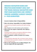 INDIANA NAVIGATOR EXAM AND PRACTICE EXAM NEWEST 2026&sol; 2027 TEST BANK&vert; INDIANA NAVIGATOR EXAM PREP EXAM QUESTIONS AND CORRECT VERIFIED ANSWERS&sol; ALREADY GRADED A&plus; PASS GURANTEED