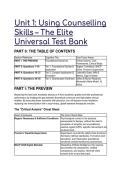 2026&sol;2027 Unit 1&colon; Using Counselling Skills &ndash; The Elite Universal Test Bank &lpar;Q&A&rpar; &vert; BACP&comma; Rogers&comma; Egan & Wampold