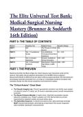 2026&sol;2027 The Elite Universal Test Bank&colon; Medical-Surgical Nursing Mastery &lpar;Brunner & Suddarth 16th Ed&period;&rpar; &vert; NCSBN CJMM & Next-Gen