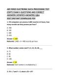 Air Force Electronic Data Processing Test &lpar;EDPT&rpar; Exam II Questions and Correct Answers