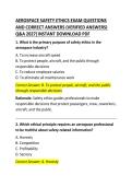 Aerospace Safety Ethics Exam Questions and Correct Answers
