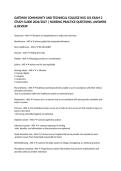 GATEWAY COMMUNITY AND TECHNICAL COLLEGE NSG 101 EXAM 2 STUDY GUIDE 2026&sol;2027 &vert; NURSING PRACTICE QUESTIONS&comma; ANSWERS & REVIEW