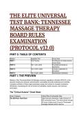 2026&sol;2027 Tennessee Massage Therapy Board Rules Exam &lpar;Chapter 0870-01&rpar; &vert; S-Tier Test Bank&comma; Mentor Analysis & Cheat Sheet &vert;  Elite Q&A