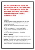 ATI RN COMPREHENSIVE PREDICTOR EXIT NEWEST 2026 ACTUAL EXAM&vert; NGN ATI RN COMPREHENSIVE PREDICTOR EXIT EXAM QUESTIONS AND CORRECT ANSWERS GRADED A&plus; &lpar;NEW&excl;&excl;&rpar; GURANTEED PASS
