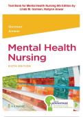 Test Bank for Mental Health Nursing 6th Edition by Linda M&period; Gorman&comma; Robynn Anwar
