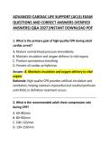 Advanced Cardiac Life Support &lpar;ACLS&rpar; Exam Questions and Correct Answers