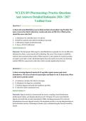 NCLEX RN Pharmacology Practice Questions And Answers Detailed Rationales 2026 &sol; 2027 Verified Tests