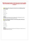 NURS100 Fundamentals of Nursing Assessment 6 2026 &ndash;&NewLine;WCU UPDATED ACTUAL Exam Questions and CORRECT&NewLine;Answers