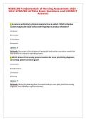 NURS100 Fundamentals of Nursing Assessment 2026 &ndash;&NewLine;WCU UPDATED ACTUAL Exam Questions and CORRECT&NewLine;Answers
