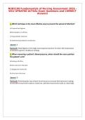 NURS100 Fundamentals of Nursing Assessment 2026 &ndash;&NewLine;WCU UPDATED ACTUAL Exam Questions and CORRECT&NewLine;Answers