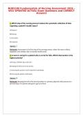 NURS100 Fundamentals of Nursing Assessment 2026 &ndash;&NewLine;WCU UPDATED ACTUAL Exam Questions and CORRECT&NewLine;Answers