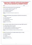 Assessment 4&colon; NURS100 &sol; NURS 100 &lpar;Latest Update&NewLine;2026 &sol; 2027&rpar; Fundamentals of Nursing UPDATED&NewLine;ACTUAL Exam Questions and CORRECT Answers