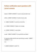 Python certification exam questions with correct answers
