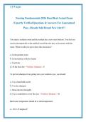 Nursing Fundamentals 2026 Final Real Actual Exam Expertly Verified Questions & Answers For Guaranteed Pass&comma; Already Sold Brand New Alert&excl;&excl;&excl;&period;&NewLine;&NewLine;
