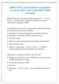 HIPPA FINAL EXAM 2026 Newest Questions & Answers 100- Correct 2026-2027 Verified by Experts&period;