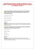ADN Med-Surg I Exam 2&colon; Cardiac&comma; Respiratory&comma; and GI&NewLine;Systems 2026&sol;2027 UPDATE UPDATED ACTUAL Questions&NewLine;and CORRECT Answers