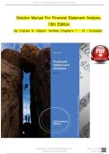 Solution Manual For Financial Statement Analysis&comma; 13th Edition By Charles H&period; Gibson&comma; Verified Chapter's 1 - 13 &vert; Complete