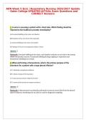 ADN Week 5 Quiz &vert; Respiratory Nursing 2026&sol;2027 Update&NewLine;&ndash; Galen College UPDATED ACTUAL Exam Questions and&NewLine;CORRECT Answers