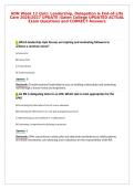 ADN Week 12 Quiz&colon; Leadership&comma; Delegation & End-of-Life&NewLine;Care 2026&sol;2027 UPDATE &vert;Galen College UPDATED ACTUAL&NewLine;Exam Questions and CORRECT Answers