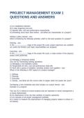 PROJECT MANAGEMENT EXAM 1 QUESTIONS AND ANSWERS