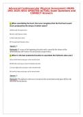 Advanced Cardiovascular Physical Assessment &lpar;NURS&NewLine;190&rpar; 2026 &vert;WCU UPDATED ACTUAL Exam Questions and&NewLine;CORRECT Answers