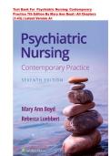 Test Bank For Psychiatric Nursing&colon; Contemporary&NewLine;Practice 7th Edition By Mary Ann Boyd &vert; ISBN&colon; 9781975161187 &vert; All Chapters 1-43 &vert; All Chapters  Latest Version A&plus;