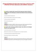 Advanced Medical-Surgical Nursing Exam 2 Practice 2026&NewLine;UPDATED ACTUAL Questions and CORRECT Answers