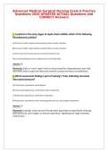 Advanced Medical-Surgical Nursing Exam 6 Practice&NewLine;Questions 2026 UPDATED ACTUAL Questions and&NewLine;CORRECT Answers