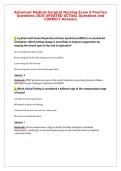 Advanced Medical-Surgical Nursing Exam 9 Practice&NewLine;Questions 2026 UPDATED ACTUAL Questions and&NewLine;CORRECT Answers