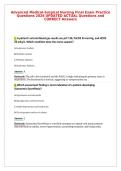 Advanced Medical-Surgical Nursing Final Exam Practice&NewLine;Questions 2026 UPDATED ACTUAL Questions and&NewLine;CORRECT Answers