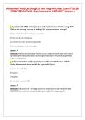 Advanced Medical-Surgical Nursing Practice Exam 7 2026&NewLine;UPDATED ACTUAL Questions and CORRECT Answers