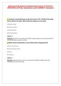Advanced Nursing Fundamentals Exam 4 Practice&NewLine;UPDATED ACTUAL Questions and CORRECT Answers