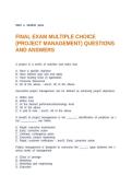 FINAL EXAM MULTIPLE CHOICE &lpar;PROJECT MANAGEMENT&rpar; QUESTIONS AND ANSWERS