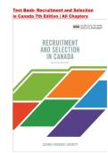 Test Bank- Recruitment and Selection in Canada 7th Edition &vert;ISBN&colon; 9780176764661 &vert; All Chapters