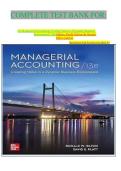 COMPLETE TEST BANK FOR&colon;&NewLine;&NewLine;&NewLine;&NewLine;For Managerial Accounting&colon; Creating Value In A Dynamic Business Environment 13th Edition&comma; Kindle Edition By Ronald Hilton &lpar;Author&NewLine;Questions And Answers Graded A&plus;&NewLine;